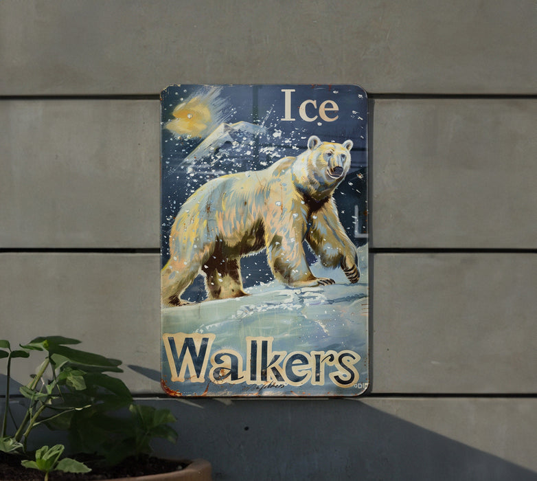 a picture of a polar bear on the side of a building