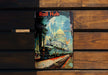 a book with a picture of a train on it