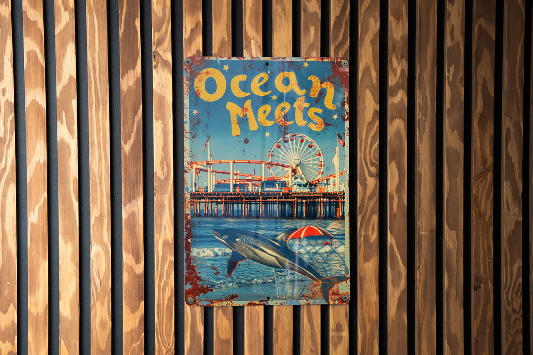 a sign is hanging on a wooden wall