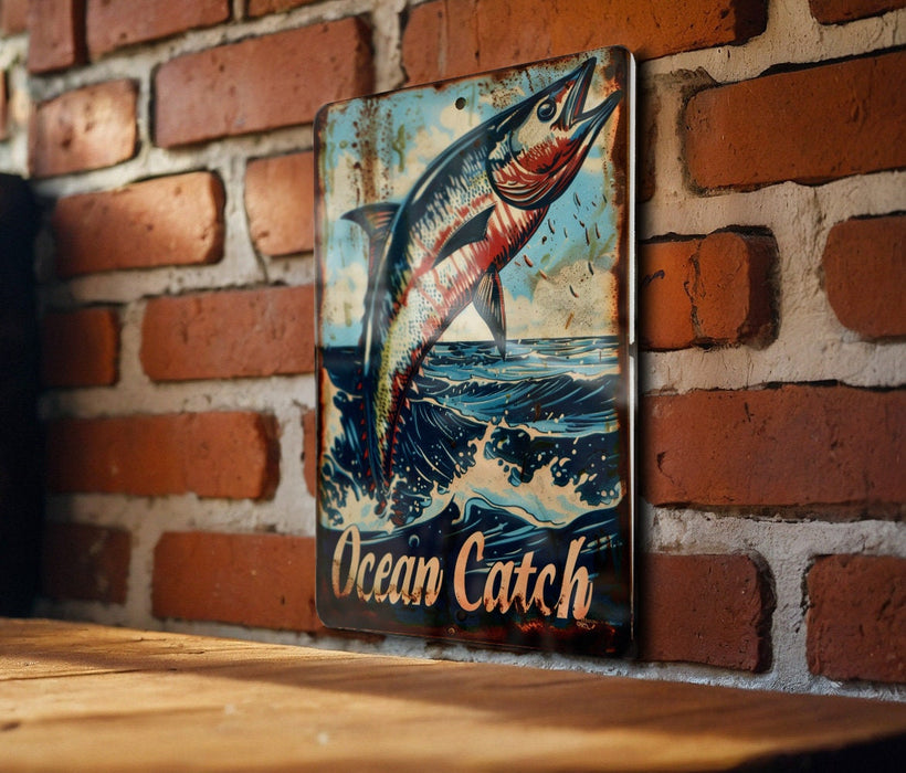 a picture of a fish on a brick wall