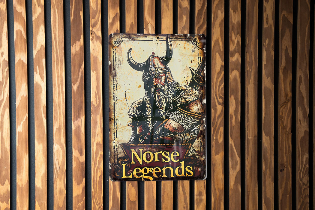 a sign on the side of a wooden wall