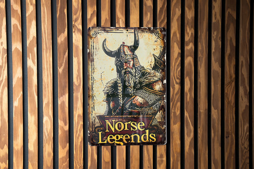 a sign on the side of a wooden wall