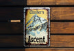 a sign on a wooden wall that says climbers ascent