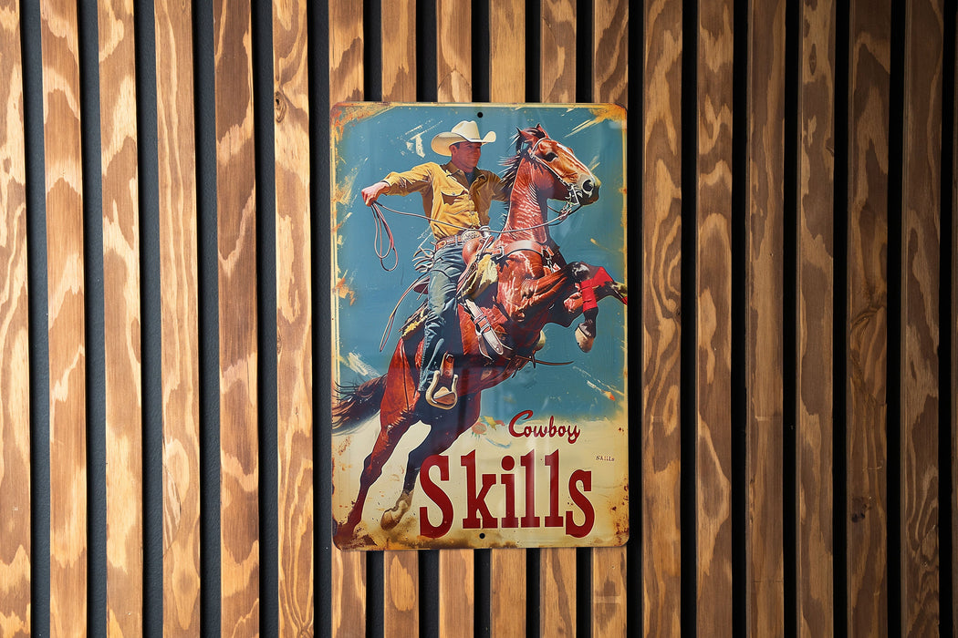 a poster of a cowboy riding a horse