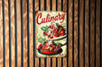 a sign on a wooden wall that says culinary