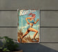 a run trails sign hanging on the side of a building
