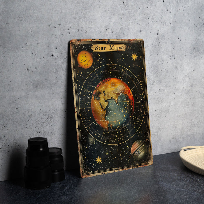 a picture of a star map on a table