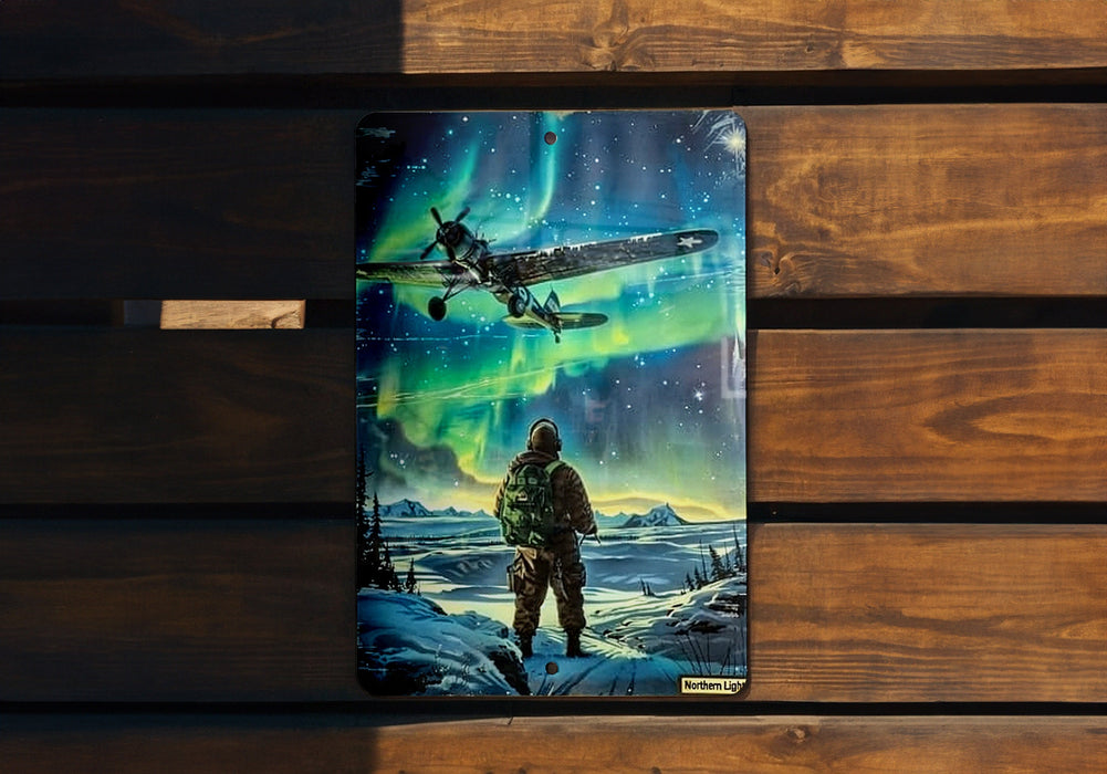 a painting of a man standing in front of an airplane