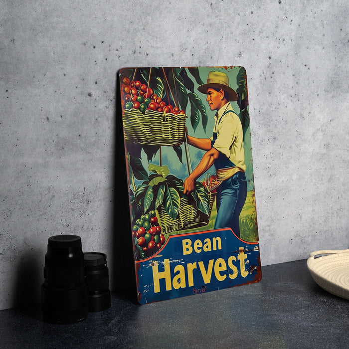 a picture of a man picking fruit from a tree