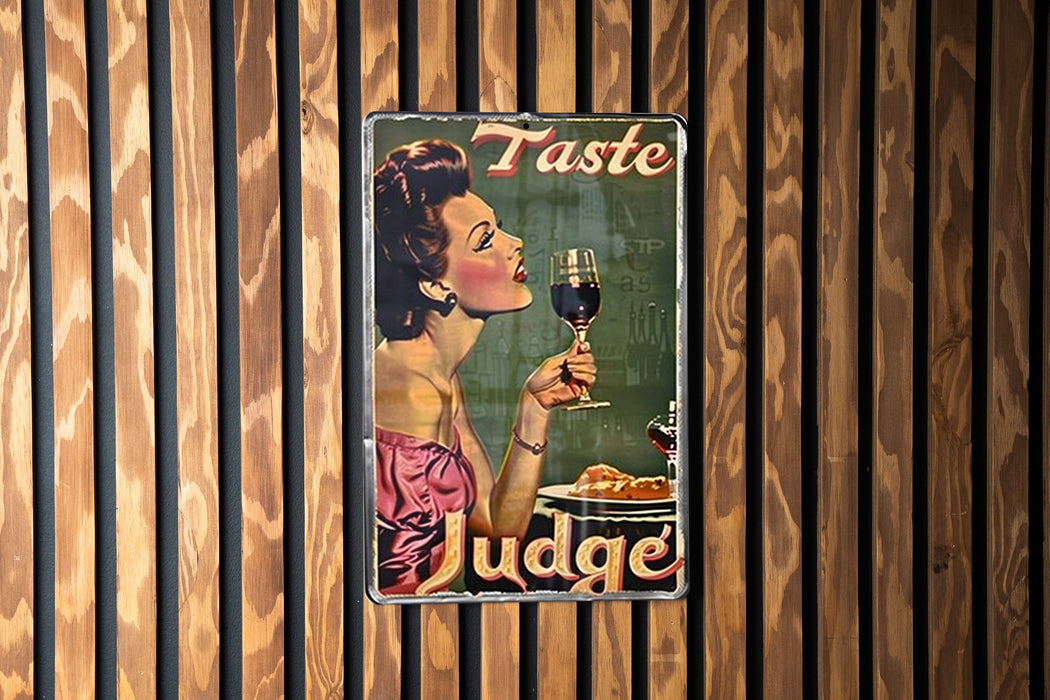 a woman holding a glass of wine in front of a wooden wall