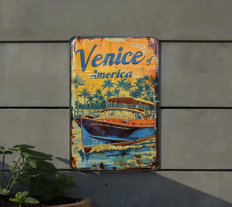 a sign on the side of a building that says venice of america