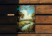a book sitting on top of a wooden bench