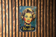 a sign on a wooden wall that says mind heater