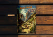 a book sitting on top of a wooden bench