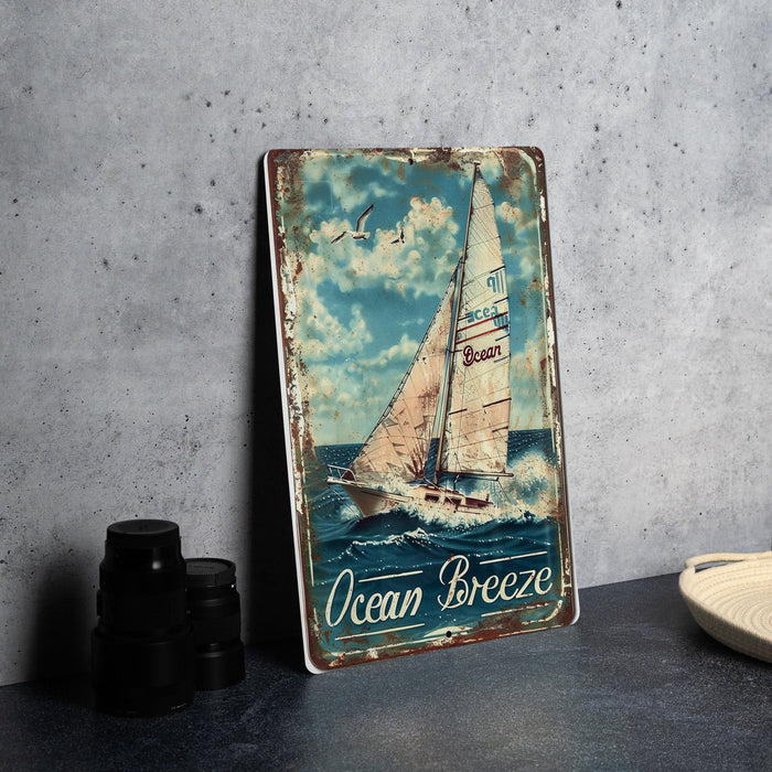 a picture of a sailboat on a table