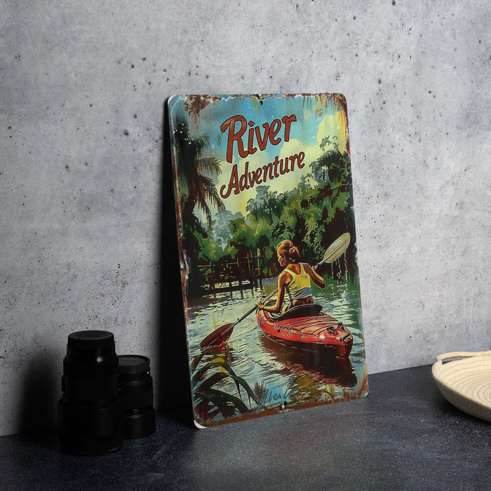 a picture of a woman in a kayak on a river