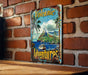 a picture of a sign on a brick wall