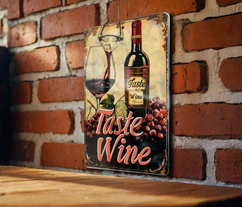 a picture of a bottle of wine on a brick wall