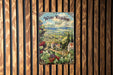 a wine sign hanging on a wooden wall