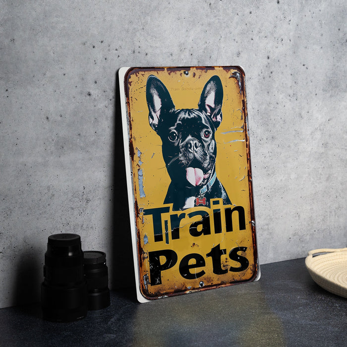 a sign with a picture of a dog on it