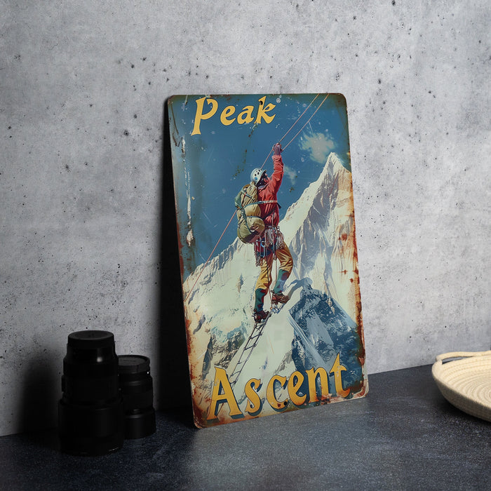 a picture of a man climbing a mountain