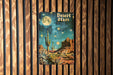 a desert stars book hanging on a wooden wall