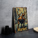 a picture of a bull on a market sign