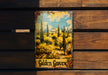 a picture of a painting on a wooden wall