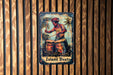 a sign on a wooden wall that says island beats
