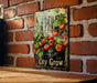 a sign on a brick wall that says city grow