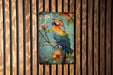 a colorful parrot sitting on a branch of a tree