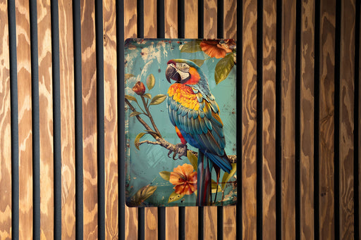a colorful parrot sitting on a branch of a tree