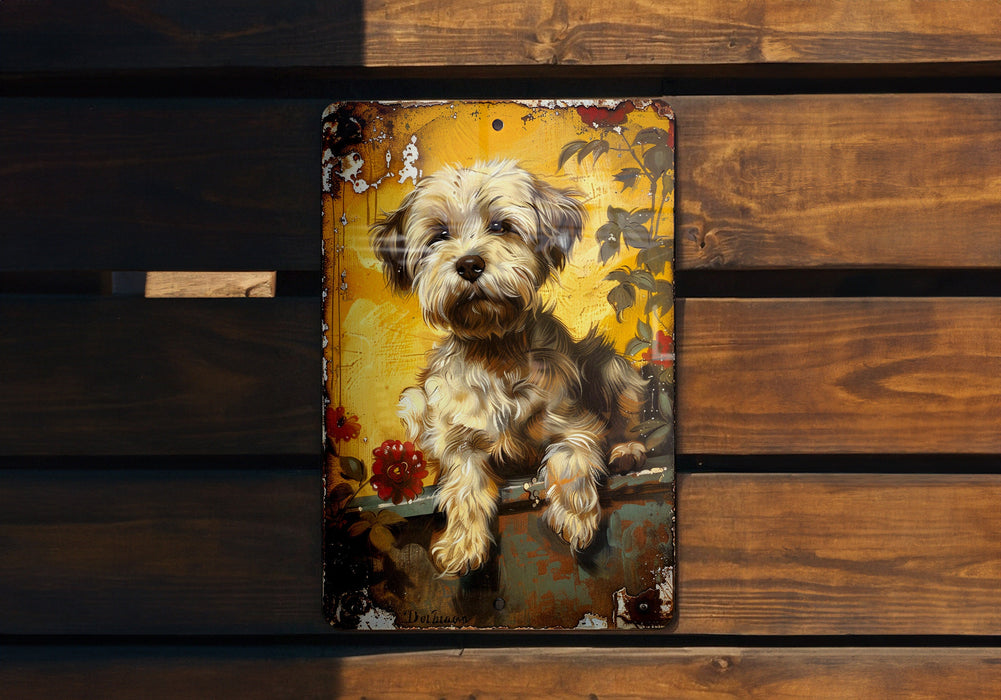 a painting of a dog on a wooden bench