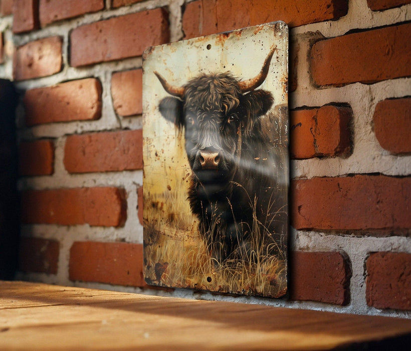 a picture of a bull on a brick wall