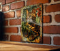 a picture of a cat on a brick wall