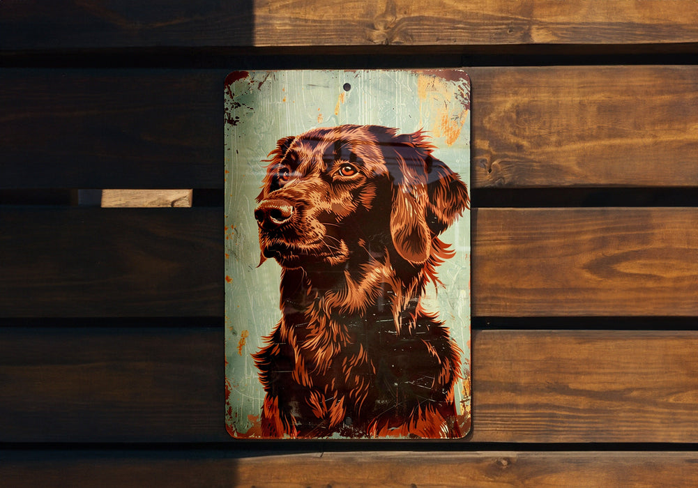 a picture of a dog on a wooden bench