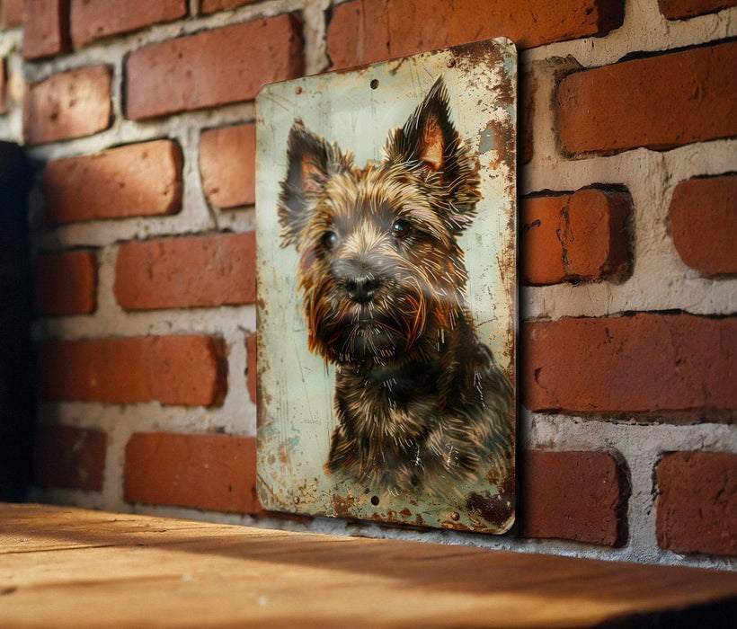 a painting of a dog on a brick wall