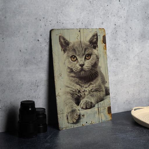 a picture of a cat sitting on a table