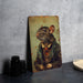 a painting of a rat on a table next to a plate
