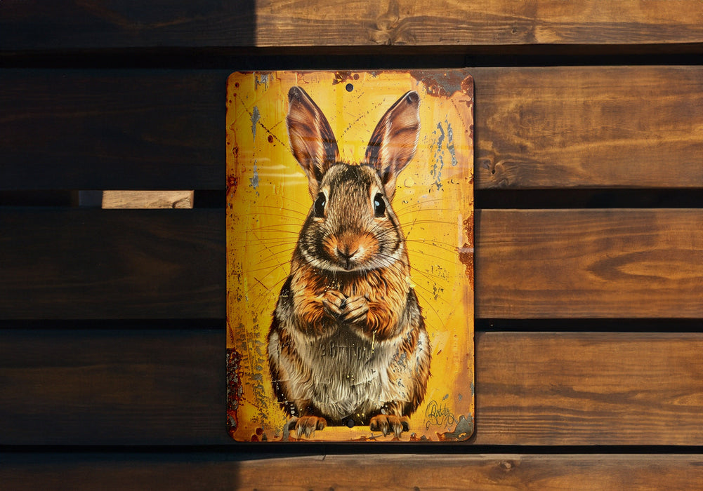 a picture of a rabbit on a yellow background