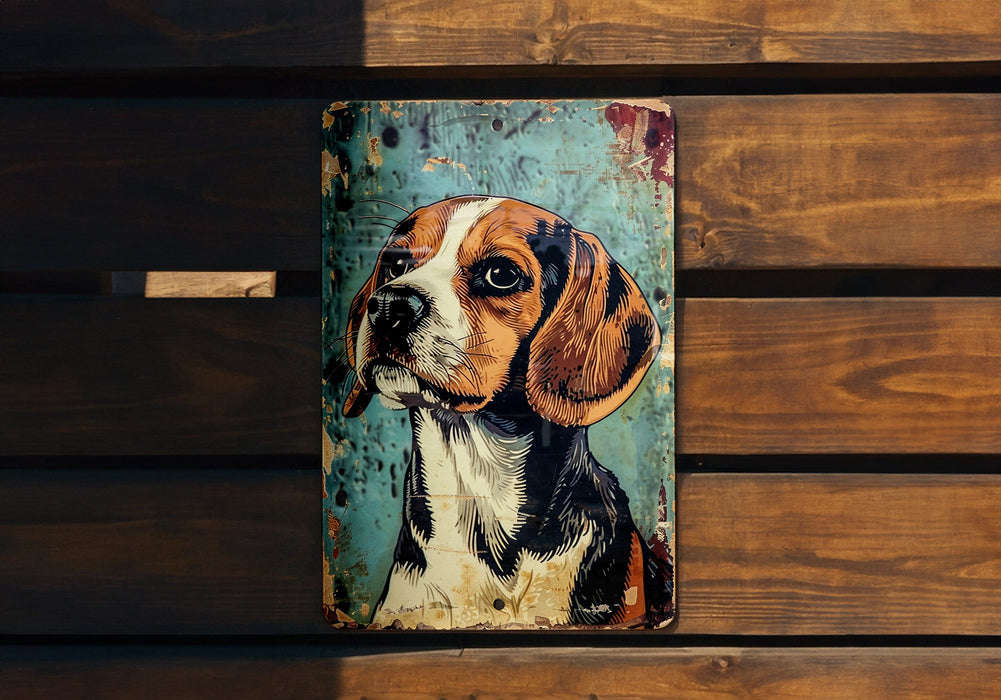 a picture of a dog on a wooden bench