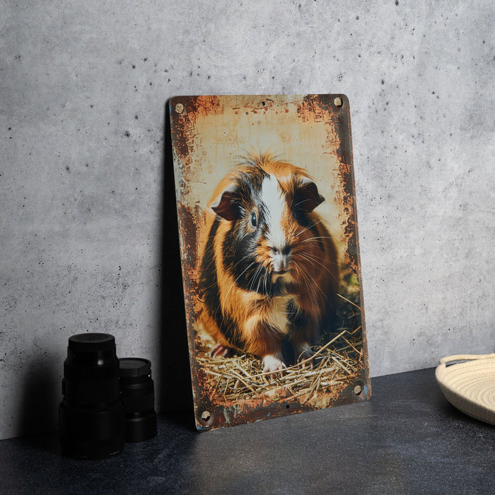 a picture of a guinea pig sitting on a table