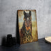 a picture of a horse is on a table