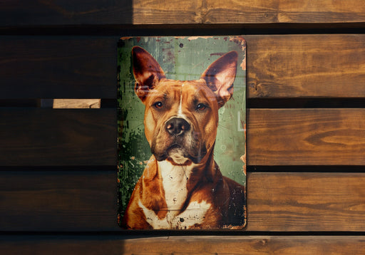 a picture of a dog on a wooden bench
