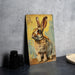 a painting of a rabbit sitting on a table