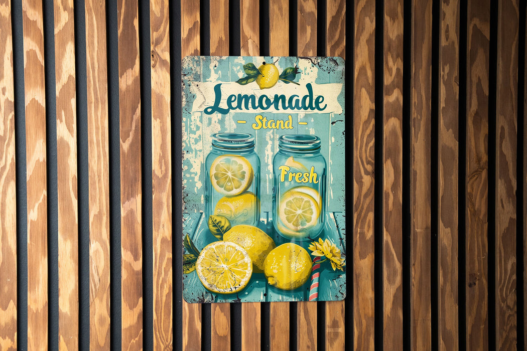 a picture of a lemonade sign hanging on a wall