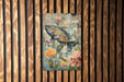 a painting of a fish on a wooden wall