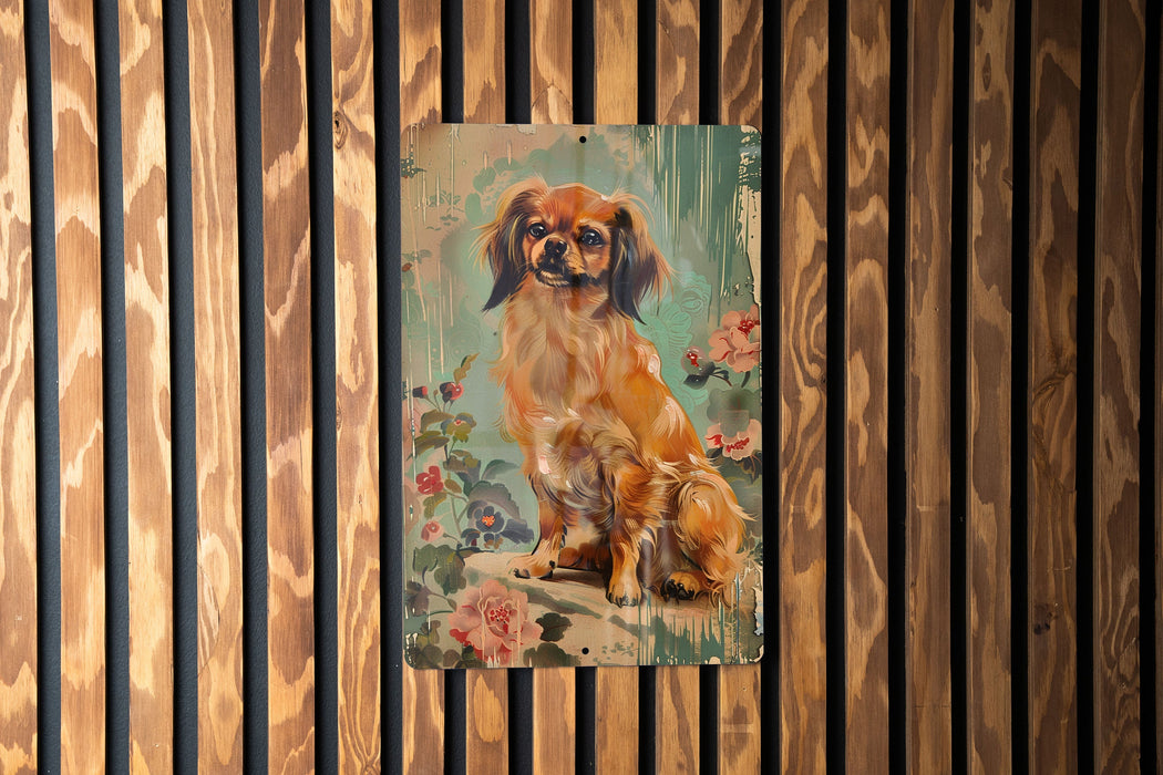 a painting of a dog and a cat on a wooden wall