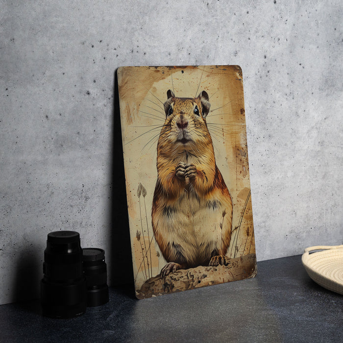 a picture of a rodent sitting on a table