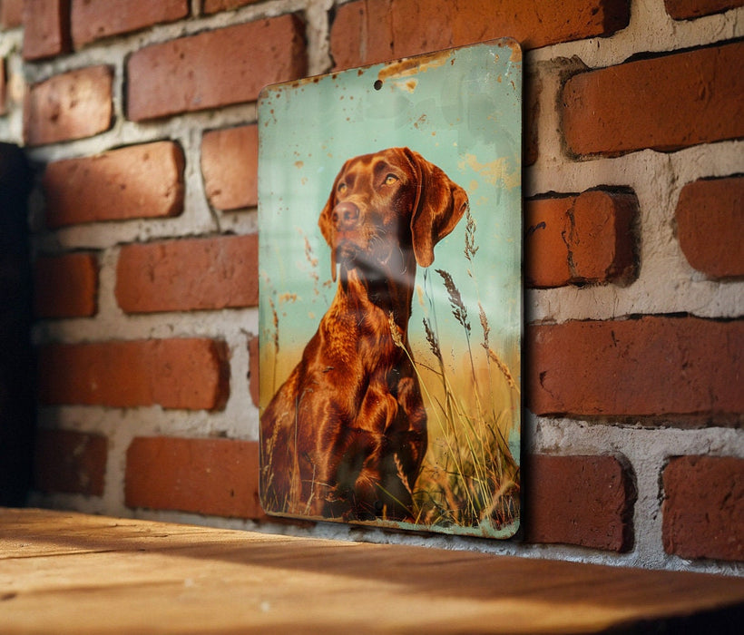 a picture of a dog on a brick wall